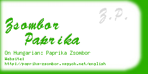 zsombor paprika business card